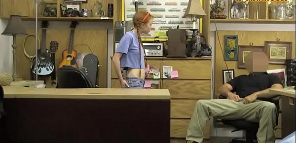  Redhead chick railed by horny pawn dude